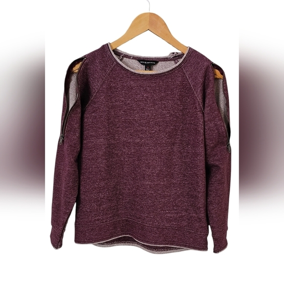 Rock & Republic- XS Sweat Shirt Zipper Shoulder Accents​​​​ - Picture 2 of 10